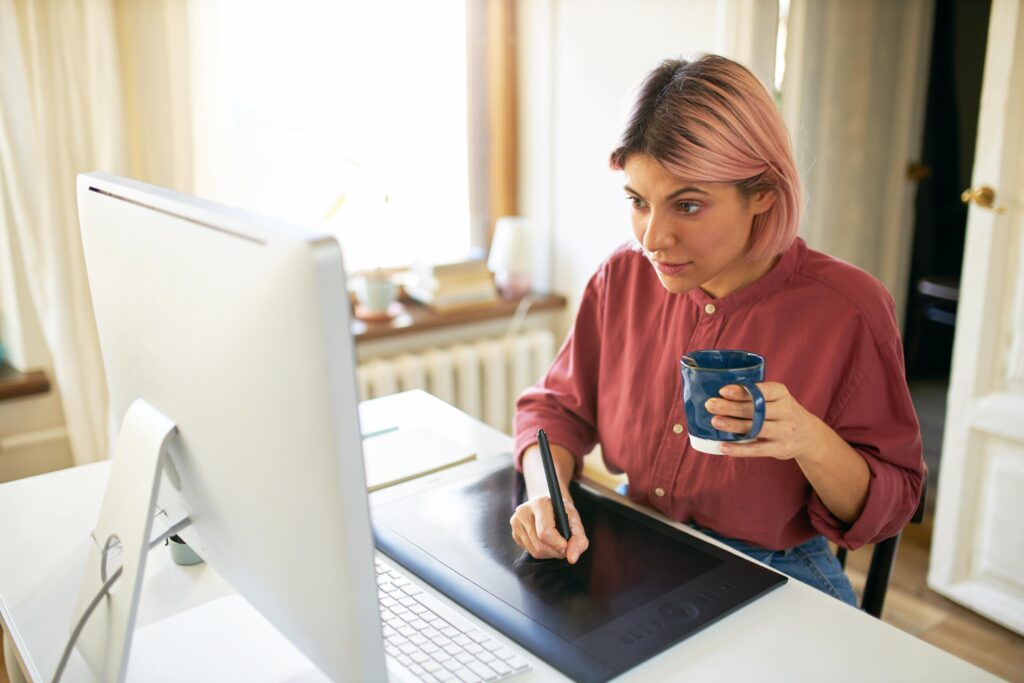 Young business owner working from home